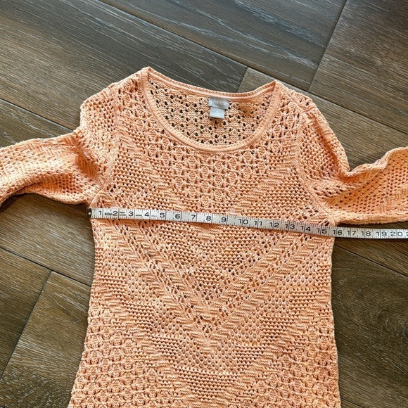 Chico’s open weave 100% cotton sweater size small - Picture 4 of 9